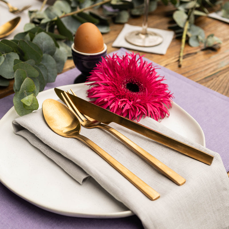 Linen placemat purple lavender Easter