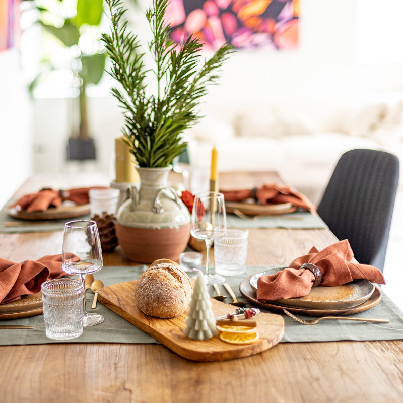 Terracotta warm linen napkins Thanksgiving napkins