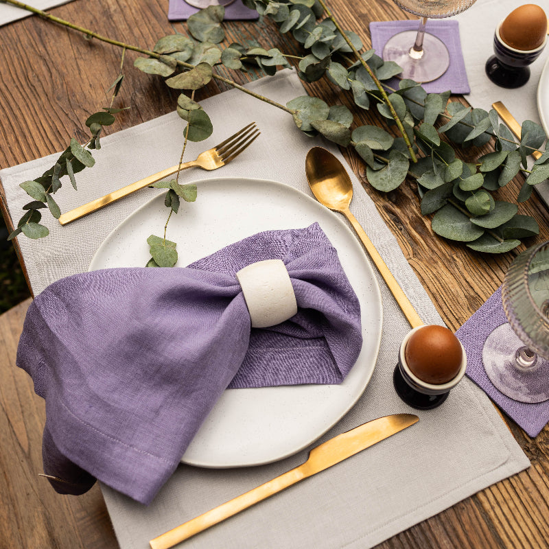 Grey linen placemats