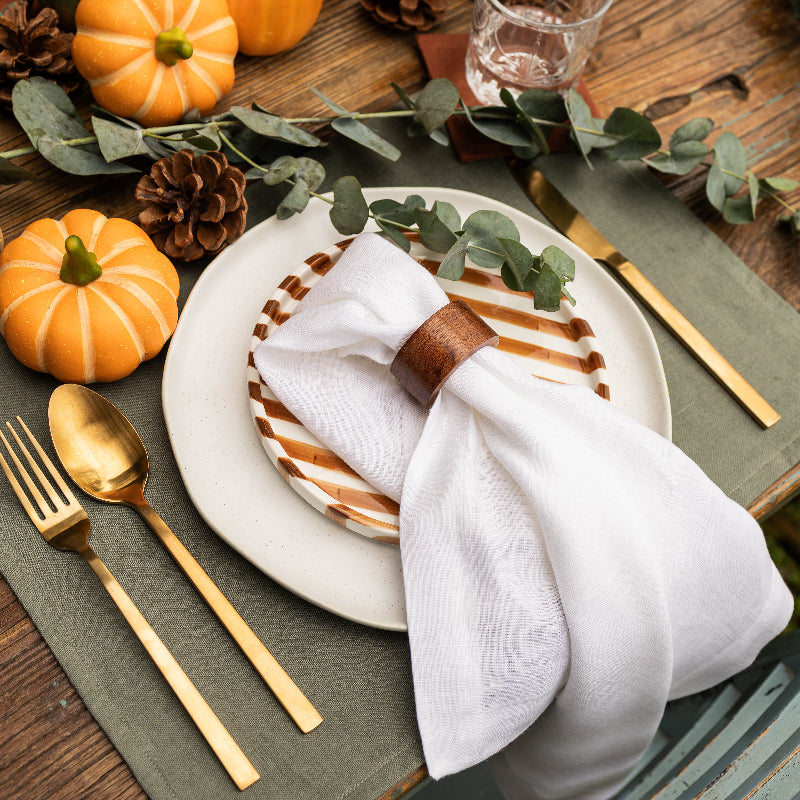Olive green linen placemats