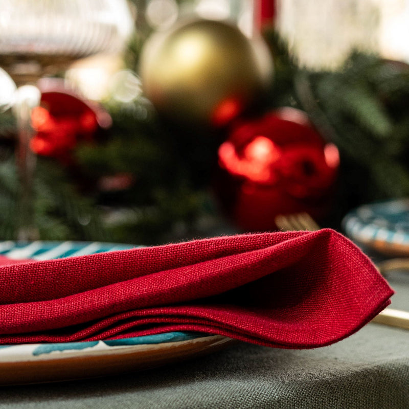 Chinese new Year linen napkins Christmas table red