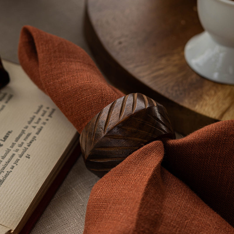 Terracotta warm linen napkins Thanksgiving napkins