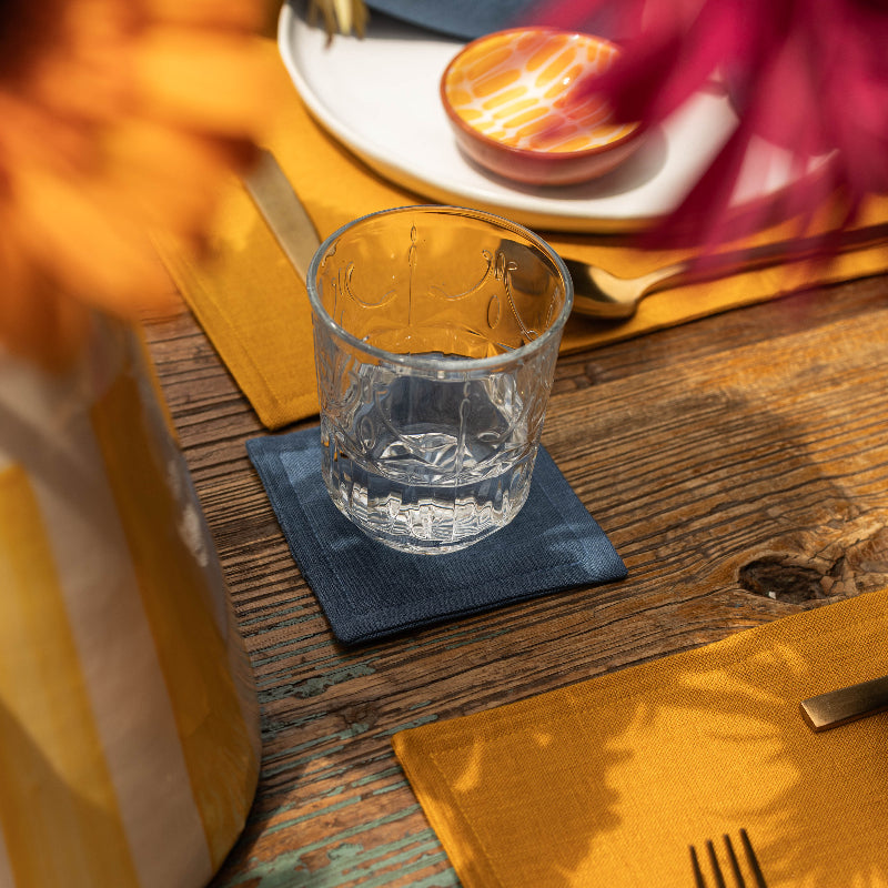 coasters linen different colours washable